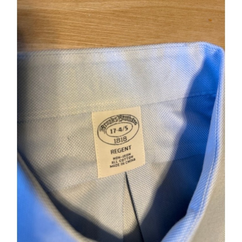 Brooks Brothers Regent Non-Iron Dress Shirt 17 Light Blue Old Money Ivy League - Picture 4 of 4